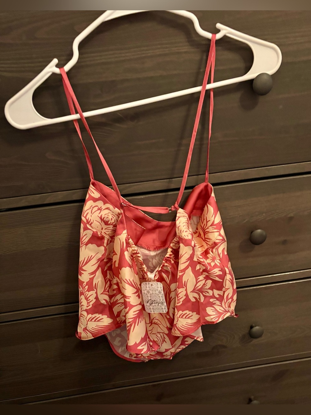 NWT Free People Might Be Something Printed Cami Tank Top in Color: Red Combo - Picture 5 of 5